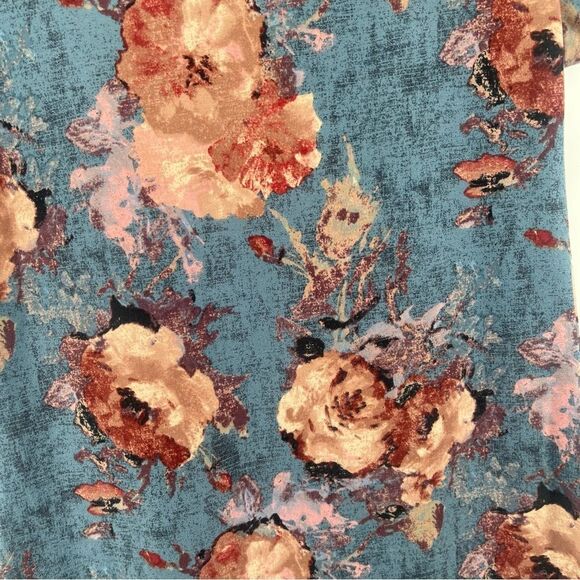 Pine Blue Pink Floral Tunic Top Medium Cottagecore Boho Romantic Y2K Style - Picture 8 of 11